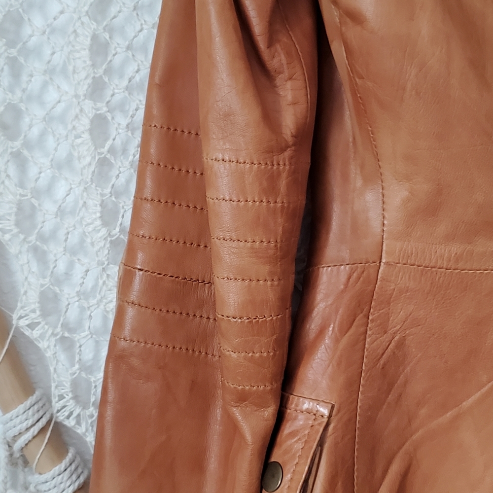 Zara Basic Leather Utility Multi Pocket Jacket - Picture 5 of 12